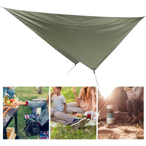  Alomejor 360x290cm Sun Shelter Tent Camping Cover Multifunction Rhombus Canopy Beach Sunshade Cloth(Army Green)
