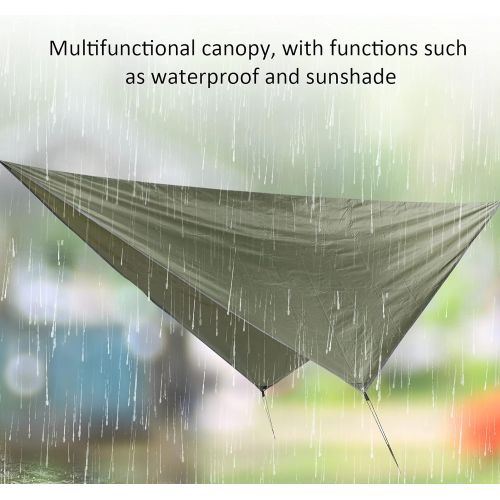  Alomejor 360x290cm Sun Shelter Tent Camping Cover Multifunction Rhombus Canopy Beach Sunshade Cloth(Army Green)