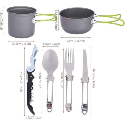  Alomejor Cooking Set Portable Picnic Stockpot Pan Cookware for Outdoor Cooking Camping Hiking