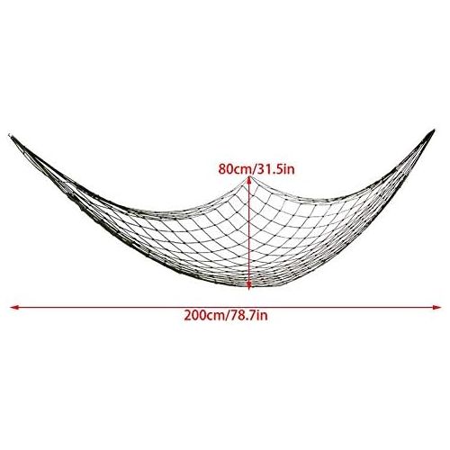  Alomejor Hammock Portable Strong Nylon Mesh Rope Camping Hammock Net Hanging Nets with Storage Bag for Hiking Outdoor Travel Sports Beach Yard