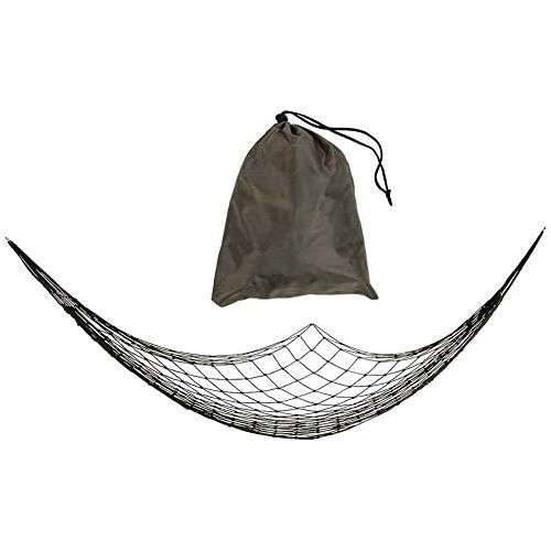  Alomejor Hammock Portable Strong Nylon Mesh Rope Camping Hammock Net Hanging Nets with Storage Bag for Hiking Outdoor Travel Sports Beach Yard