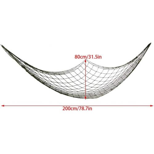  Alomejor Hammock Portable Strong Nylon Mesh Rope Camping Hammock Net Hanging Nets with Storage Bag for Hiking Outdoor Travel Sports Beach Yard