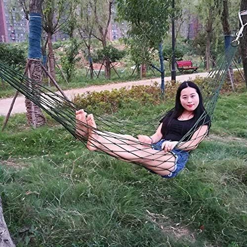  Alomejor Hammock Portable Strong Nylon Mesh Rope Camping Hammock Net Hanging Nets with Storage Bag for Hiking Outdoor Travel Sports Beach Yard