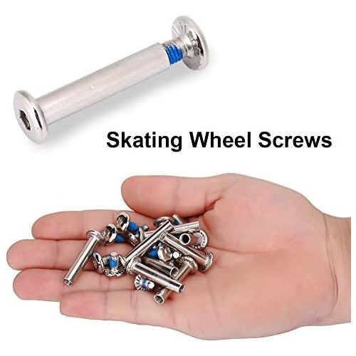  Alomejor Inline Skate Axle Metal Skate Screws Skate Replacement Screws for Repairing Changing Skates