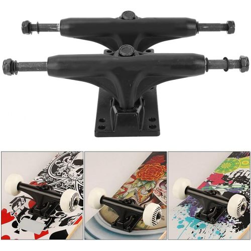  Alomejor 2Pcs Skateboard Trucks Professional Skate Board Bridge Bracke for Skateboard Belt Drive Truck 4 Wheel Longboard