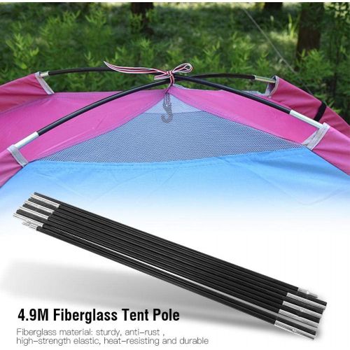  Alomejor Tent Pole 4.9M Fiberglass 2 Rods Awning Frames Kit for Camping Outdoor Support