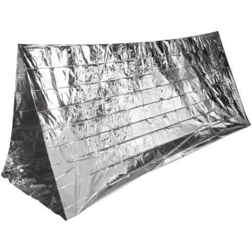  Alomejor Emergency Shelter Thermal Tent Survival Cold Weather Tent Mylar Material Lightweight Waterproof Tent Against Wind, Rain, Cold, Storm and Hypothermia Used for Outdoor Activities