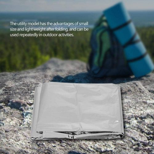  Alomejor Emergency Shelter Thermal Tent Survival Cold Weather Tent Mylar Material Lightweight Waterproof Tent Against Wind, Rain, Cold, Storm and Hypothermia Used for Outdoor Activities