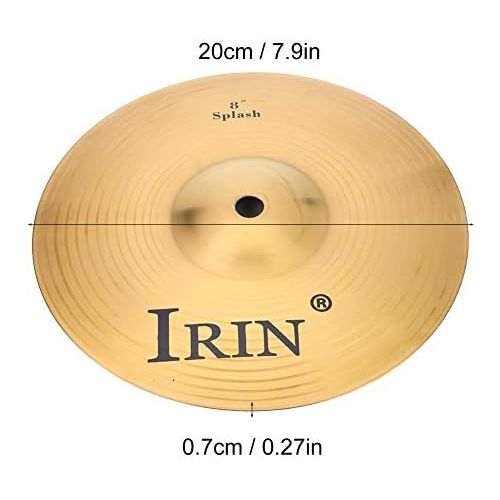  [아마존베스트]Alomejor Splash Cymbal 8 Inch IRIN Jazz Drum Brass Wipes Traditional Finish Brass for Drum Set