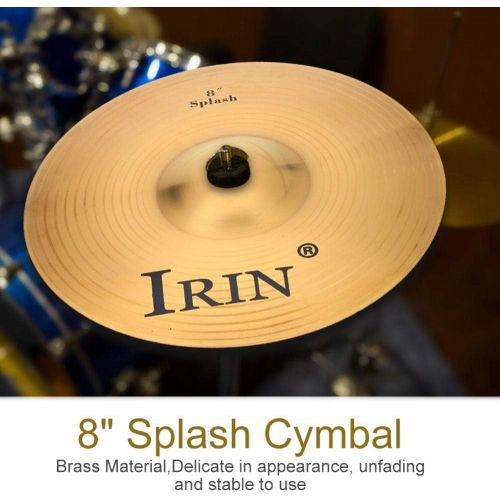  [아마존베스트]Alomejor Splash Cymbal 8 Inch IRIN Jazz Drum Brass Wipes Traditional Finish Brass for Drum Set