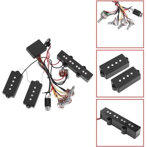  [아마존베스트]Alomejor Bass Wiring Pickup, E Bass Preamp Wiring Switch Pickup and Reinforced Line Musical Instrument Replacement