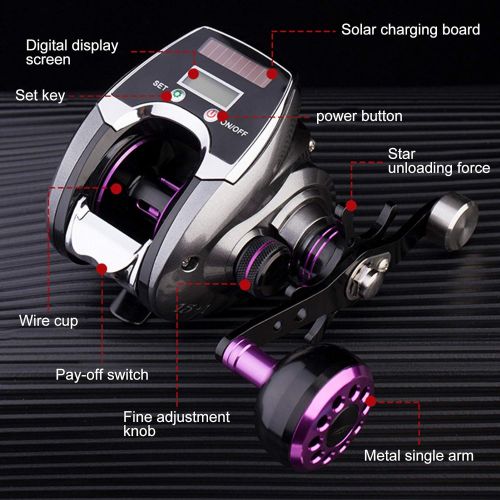  [아마존베스트]Alomejor Baitcasting Fishing Reel, Electric Baitcasting Reel with Digital Display, 9 Speed Magnetic Brake, Rechargeable Baitcasting Fishing Wheel