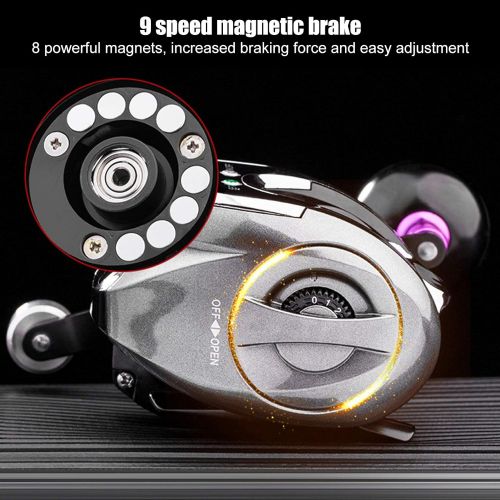  [아마존베스트]Alomejor Baitcasting Fishing Reel, Electric Baitcasting Reel with Digital Display, 9 Speed Magnetic Brake, Rechargeable Baitcasting Fishing Wheel