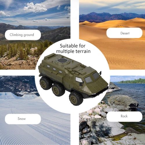  Alomejor RC Cars, 1/16 Scale RC Military Truck, 6WD 2.4GHz Remote Control Army Armored Car Army Truck for Adults Kids Boys