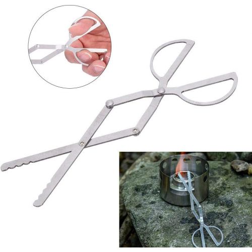 Alomejor Fire Tong Stainless Steel Folding Firewood Tongs Wrought Iron Claw Grabber for Wood Stove