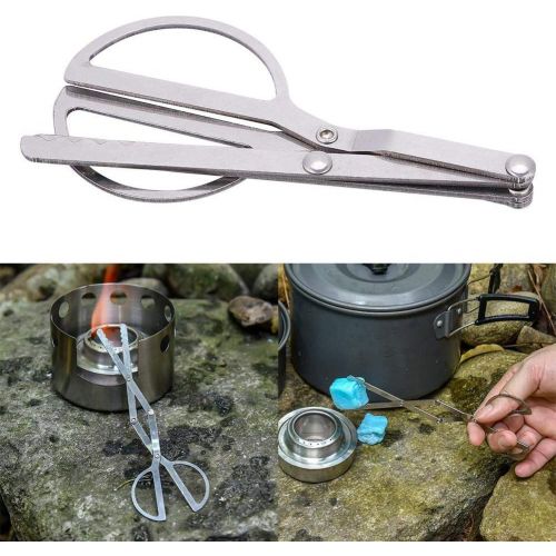  Alomejor Fire Tong Stainless Steel Folding Firewood Tongs Wrought Iron Claw Grabber for Wood Stove