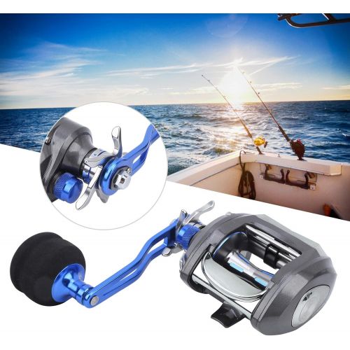  [아마존베스트]Alomejor1 Low Profile Baitcasting Reel Left Sea Fishing Reel with Extended Rocker Metal Baitcaster Fishing Reel with Large Line Capacity (No Line)