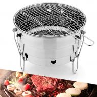 AlonSwallow Portable Barbecue Grill Small BBQ Charcoal Grill Folding Oven for 2-4 Persons, Outdoor Stainless Steel BBQ Utensil Smoker Grill Set for Outdoor Garden Camping Picnic Hiking Travel