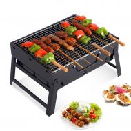 AlonSwallow Portable Folding Barbecue Grill BBQ Charcoal Grill for 3-5 Persons, BBQ Utensil Smoker Grill Set for Outdoor Garden Camping Picnic Hiking Travel