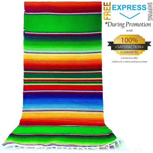  New Alondras Imports (84 x 15) Elegantly Handwoven, Genuine Serape Table Runner (Mexican...