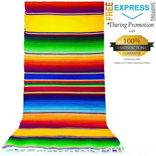  New | Alondras Imports (TM) (84 x 15) Elegantly Handwoven, Genuine Serape Table...