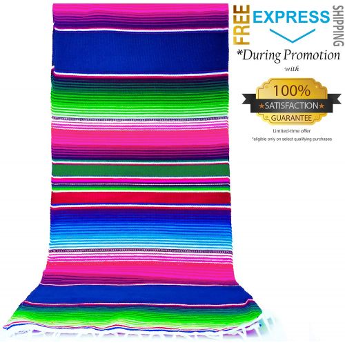  New | Alondras Imports (84 x 15) Elegantly Handwoven, Genuine Serape Table Runner (Mexican...