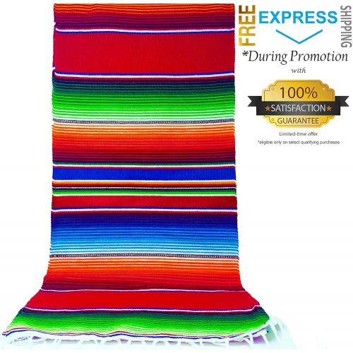  New | Alondras Imports (84 x 15) Elegantly Handwoven, Genuine Serape Table Runner (Mexican...