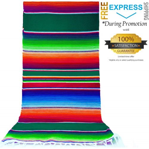  New | Alondras Imports (84 x 15) Elegantly Handwoven, Genuine Serape Table Runner (Mexican...