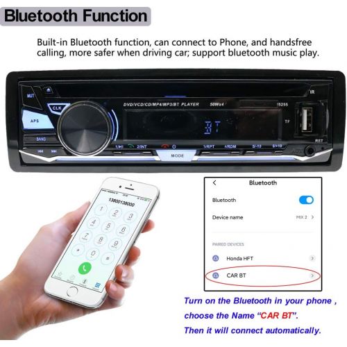  [아마존베스트]-Service-Informationen 1 DIN Car Radio MP5 Stereo Player 4.1 Inch Touch Screen Dual USB/Bluetooth/AUX/SD/FM 1080P Video/Mirror Link