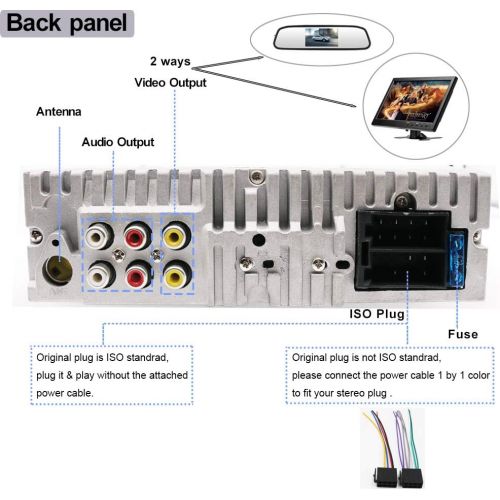  [아마존베스트]-Service-Informationen 1 DIN Car Radio MP5 Stereo Player 4.1 Inch Touch Screen Dual USB/Bluetooth/AUX/SD/FM 1080P Video/Mirror Link