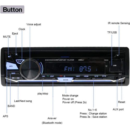  [아마존베스트]-Service-Informationen 1 DIN Car Radio MP5 Stereo Player 4.1 Inch Touch Screen Dual USB/Bluetooth/AUX/SD/FM 1080P Video/Mirror Link