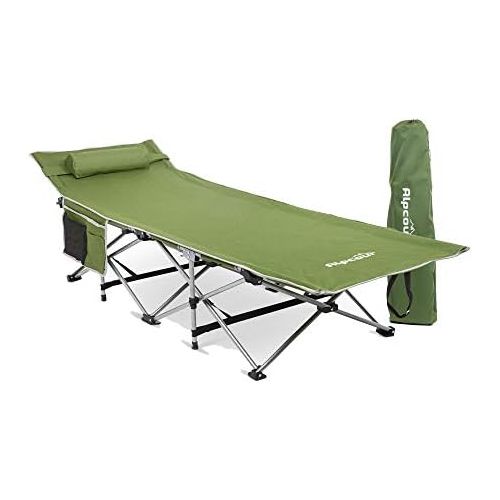  [아마존베스트]Alpcour Folding Camping Cot  Deluxe Collapsible Single Person Bed in a Bag w/Pillow for Indoor & Outdoor Use  Ultra Lightweight, Comfortable, Heavy Duty Design Holds Adults & Kid