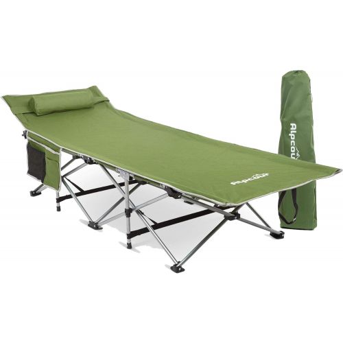  [아마존베스트]Alpcour Folding Camping Cot  Deluxe Collapsible Single Person Bed in a Bag w/Pillow for Indoor & Outdoor Use  Ultra Lightweight, Comfortable, Heavy Duty Design Holds Adults & Kid