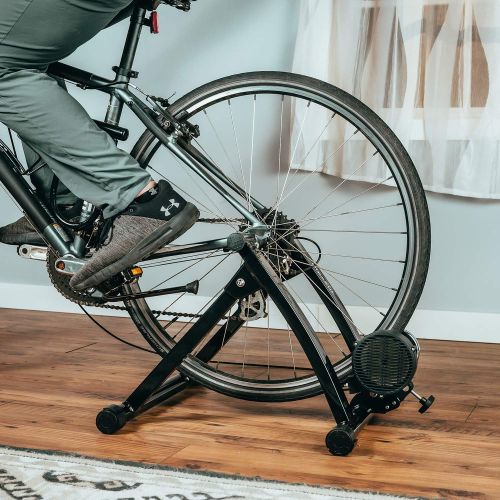  [아마존베스트]Alpcour Bike Trainer Stand  Portable Stainless Steel Indoor Trainer w/Magnetic Flywheel, Noise Reduction, 6 Resistance Settings, Quick-Release & Bag  Stationary Exercise for Road