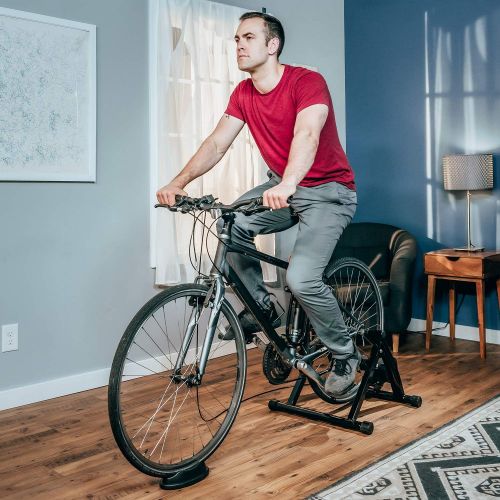  [아마존베스트]Alpcour Bike Trainer Stand  Portable Stainless Steel Indoor Trainer w/Magnetic Flywheel, Noise Reduction, 6 Resistance Settings, Quick-Release & Bag  Stationary Exercise for Road