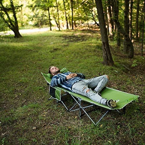  [아마존베스트]Alpcour Folding Camping Cot  Deluxe Collapsible Single Person Bed in a Bag w/Pillow for Indoor & Outdoor Use  Ultra Lightweight, Comfortable, Heavy Duty Design Holds Adults & Kid