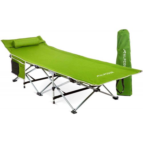  [아마존베스트]Alpcour Folding Camping Cot  Deluxe Collapsible Single Person Bed in a Bag w/Pillow for Indoor & Outdoor Use  Ultra Lightweight, Comfortable, Heavy Duty Design Holds Adults & Kid