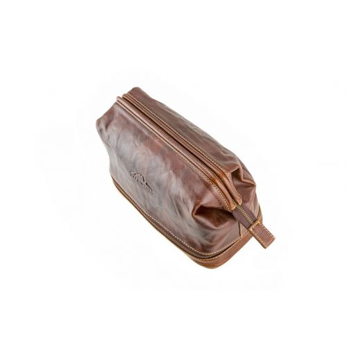 Toiletry BagLAGO DI COMO | Made Of Buffalo Leather | Men Women Brown | By Alpenleder (Cognac)