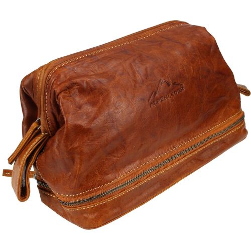  Toiletry BagLAGO DI COMO | Made Of Buffalo Leather | Men Women Brown | By Alpenleder (Cognac)