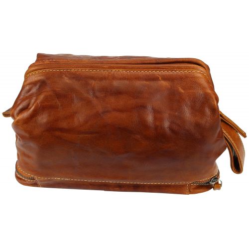  Toiletry BagLAGO DI COMO | Made Of Buffalo Leather | Men Women Brown | By Alpenleder (Cognac)