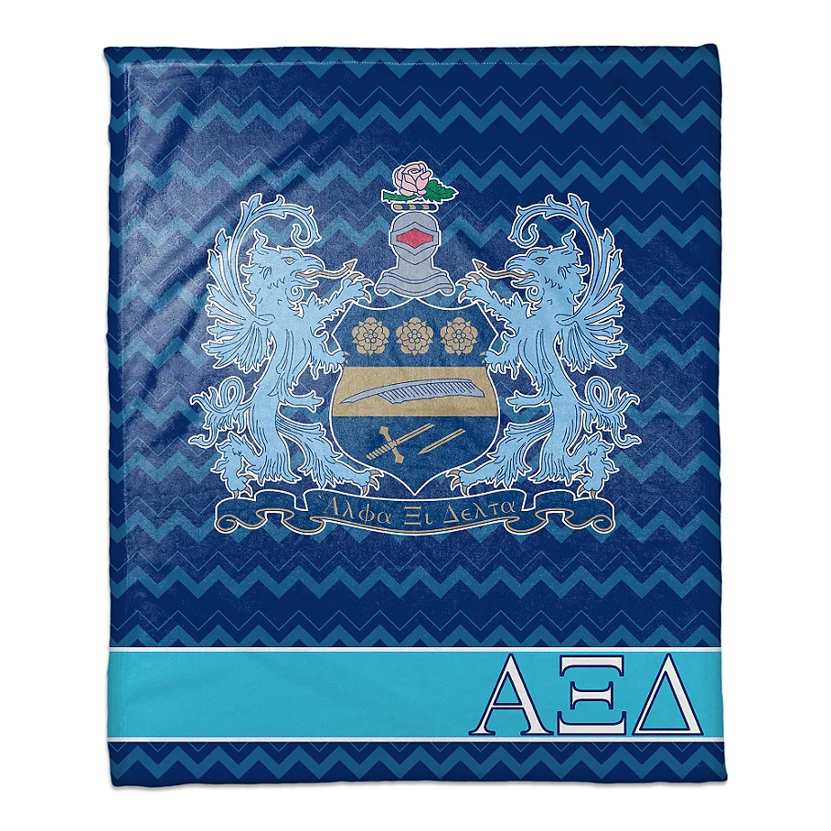  Alpha Xi Delta Greek Sorority Throw Blanket in Blue