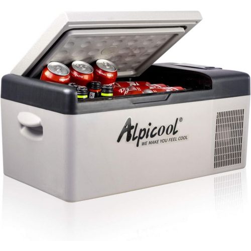  [아마존베스트]Alpicool C15 Portable Refrigerator 16 Quart(15 Liter) 12 Volt Fridge Freezer for Car, Vehicle, Truck, RV, Boat, Mini fridge freezer for Driving, Travel, Fishing, Outdoor -12/24V DC