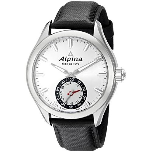  Alpina Mens AL-285S5AQ6 Horological Smart Analog Display Swiss Quartz Black Watch