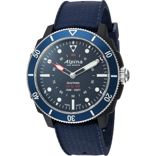  Alpina Mens Horological Smart Watch Quartz Stainless Steel and Rubber, Color:Blue (Model: AL-282LNN4V6)