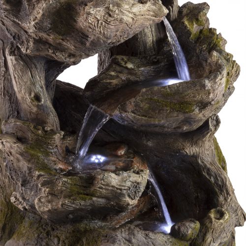  Alpine Five Tier Rain Forest Fountain with LED Lights, 38 Inch Tall