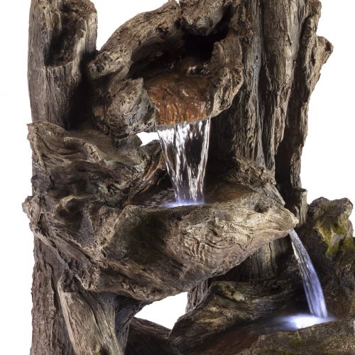  Alpine Five Tier Rain Forest Fountain with LED Lights, 38 Inch Tall