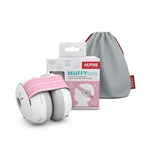 Alpine Muffy Baby Ear Protection for Babies and Toddlers up to 36 Months - CE & ANSI Certified - Noise Reduction Earmuffs - Comfortable Baby Headphones Against Hearing Damage & Improves Sleep - Pink