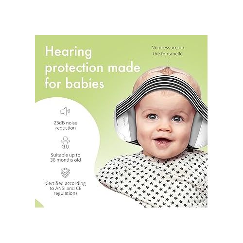  Alpine Muffy Baby Ear Protection for Babies and Toddlers up to 36 Months - CE & ANSI Certified - Noise Reduction Earmuffs - Comfortable Baby Headphones Against Hearing Damage & Improves Sleep - Black
