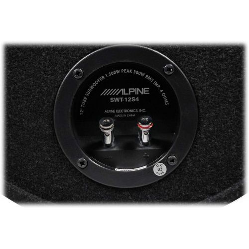  Alpine SWT-12S4 1500W Max (300W RMS) Single 12 Sealed Subwoofer Tube Enclosure