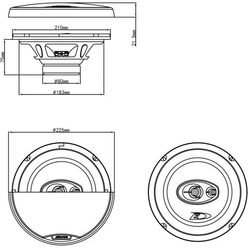  Alpine SXE 2035S 20 cm (8 Inch) 3 Way Car Coaxial Speaker